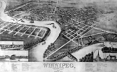  Arial drawing Map of Winnipeg 1880 09-027